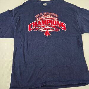 2007 AL East Champions Boston Red Sox Navy Blue T-Shirt Mens XL
